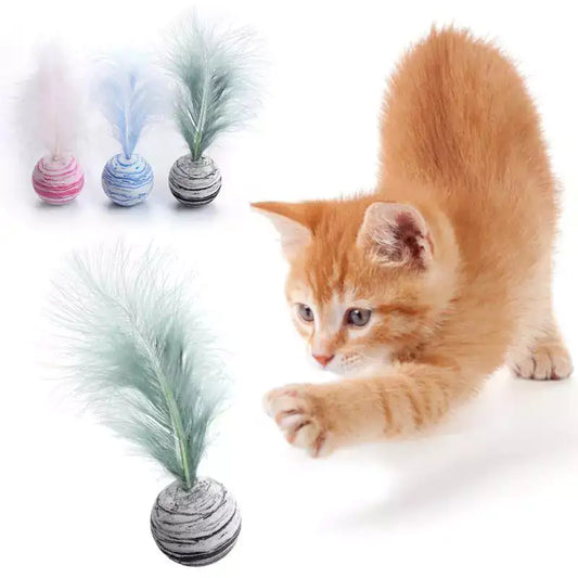 Cat Toy Feather Ball - Paw Wonderland